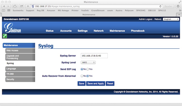 Grandstream Syslog